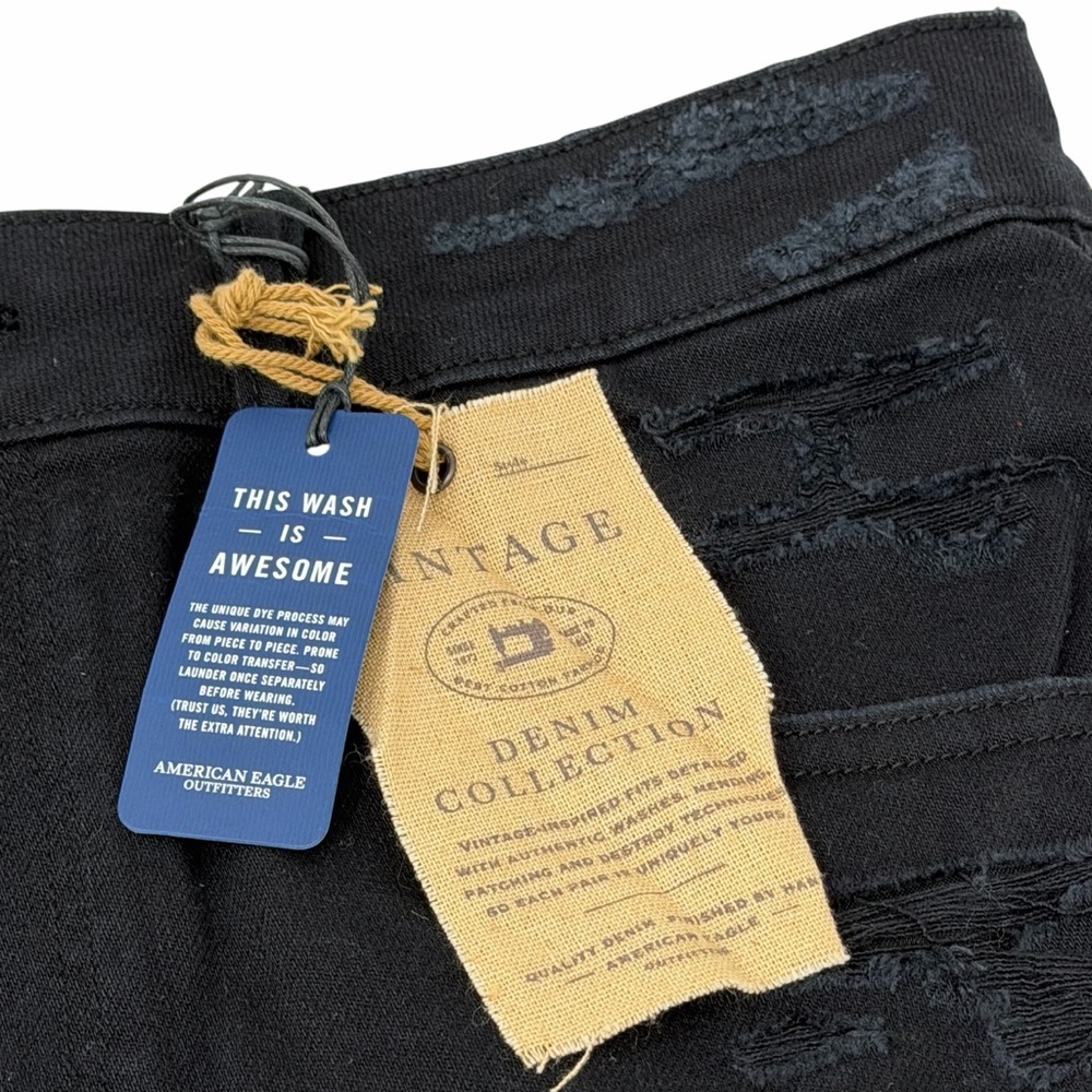 American Eagle Outfitters Vintage Hi-Rise‎ Festival Shorts Distressed Black NWT - Picture 2 of 7